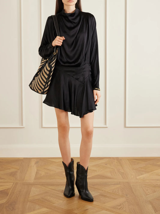 Image of Boots. Product name - Leyane Leather Ankle Boots in Black colour by brand - ISABEL MARANT