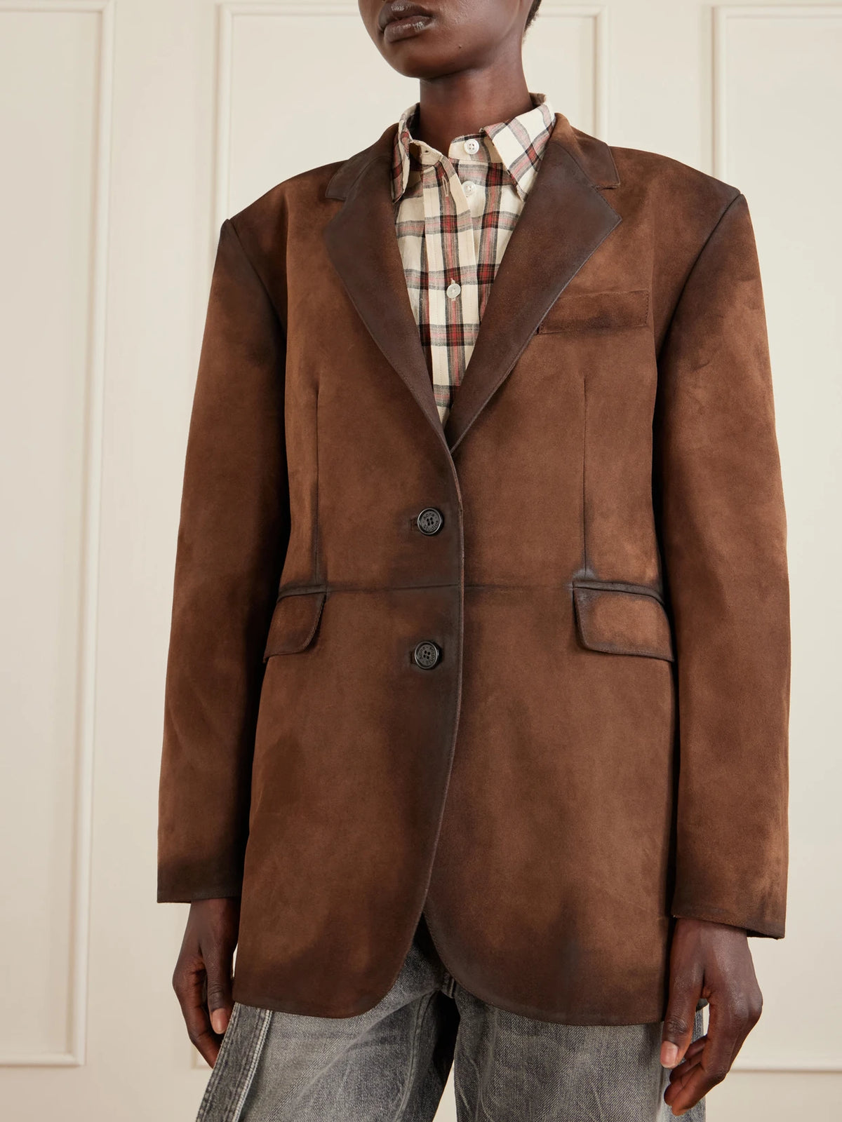 Acne Studios Distressed Suede Blazer