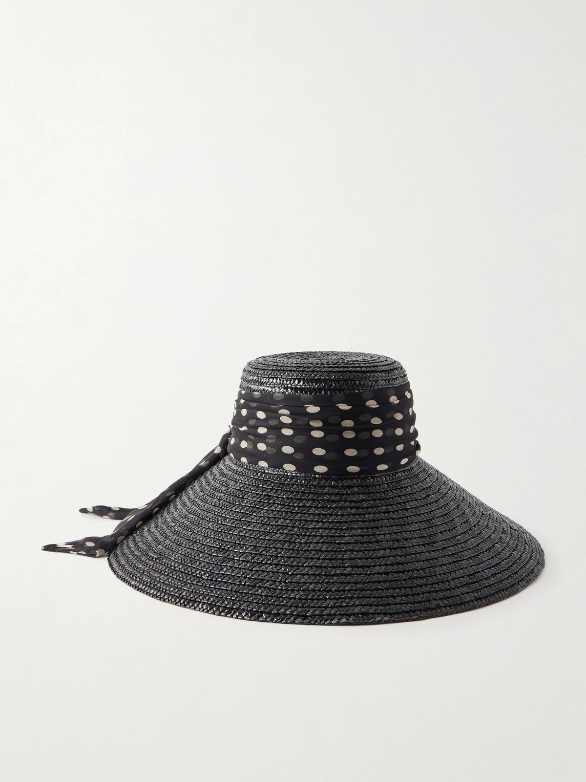 Mirabel Chiffon-trimmed Straw Sunhat