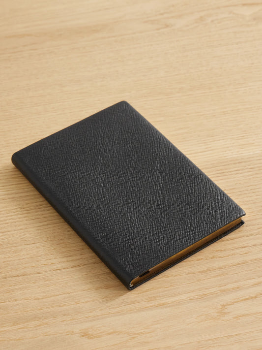 Smythson Soho Panama Textured-leather Notebook