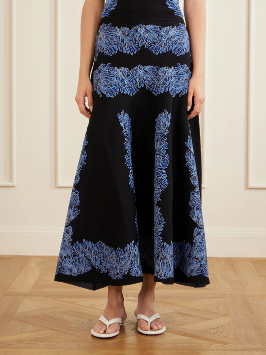 Alessia Jacquard-knit Midi Skirt