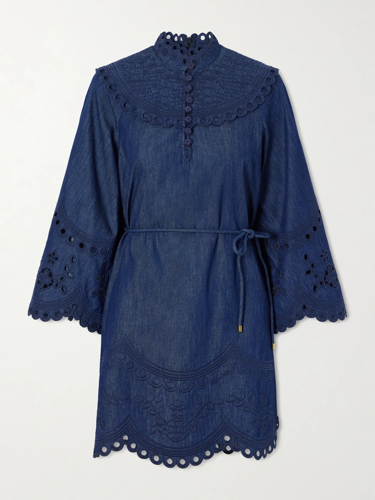 Mahon Broderie Anglaise Denim Mini Dress