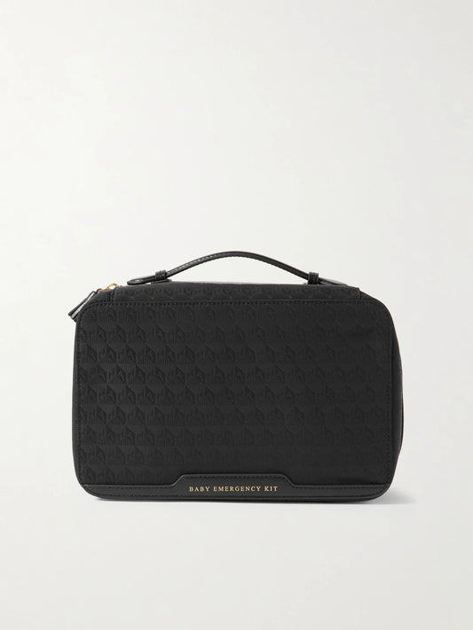 Baby Emergency Kit Leather-trimmed Shell Pouch