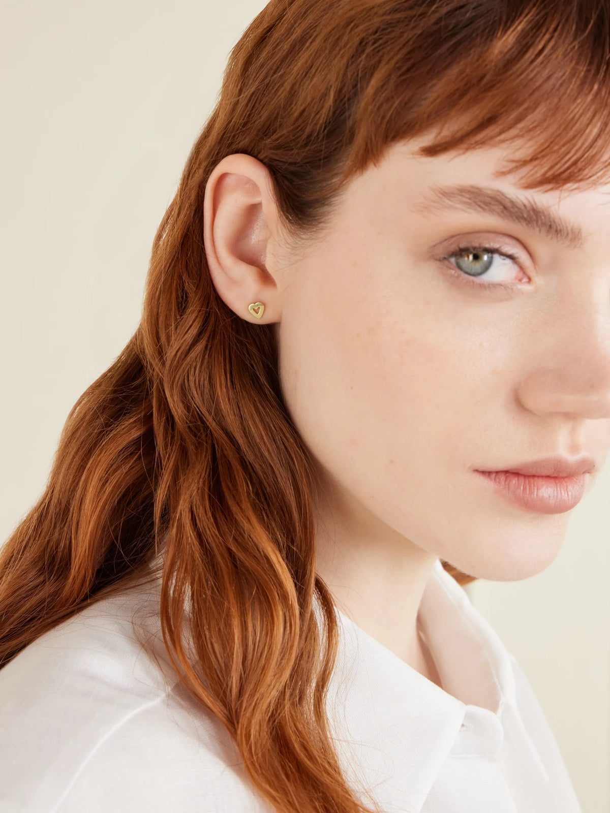 Image of Earrings. Product name - Mini Open Heart 18-karat Gold Earrings in Multi colour by brand - Jennifer Meyer