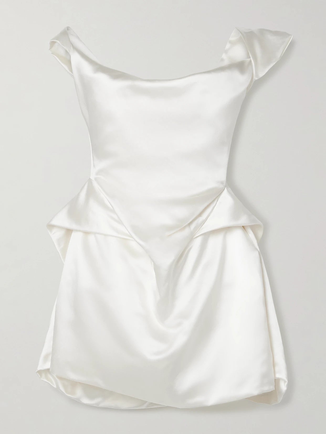 Aurora Off-the-shoulder Draped Silk-satin Mini Dress