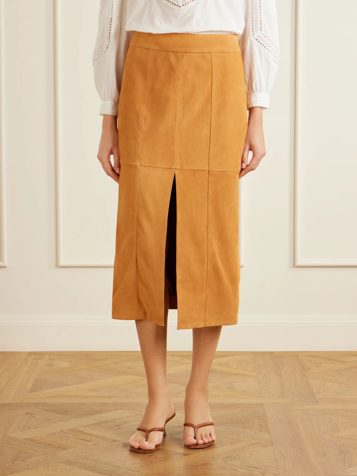 Ulla Johnson Orion Suede Midi Skirt