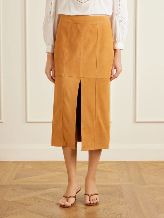 Ulla Johnson Orion Suede Midi Skirt