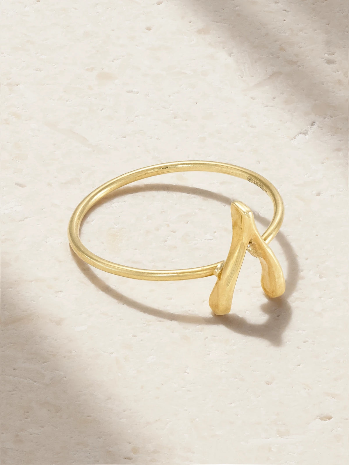 Mini Wishbone 18-karat Gold Ring