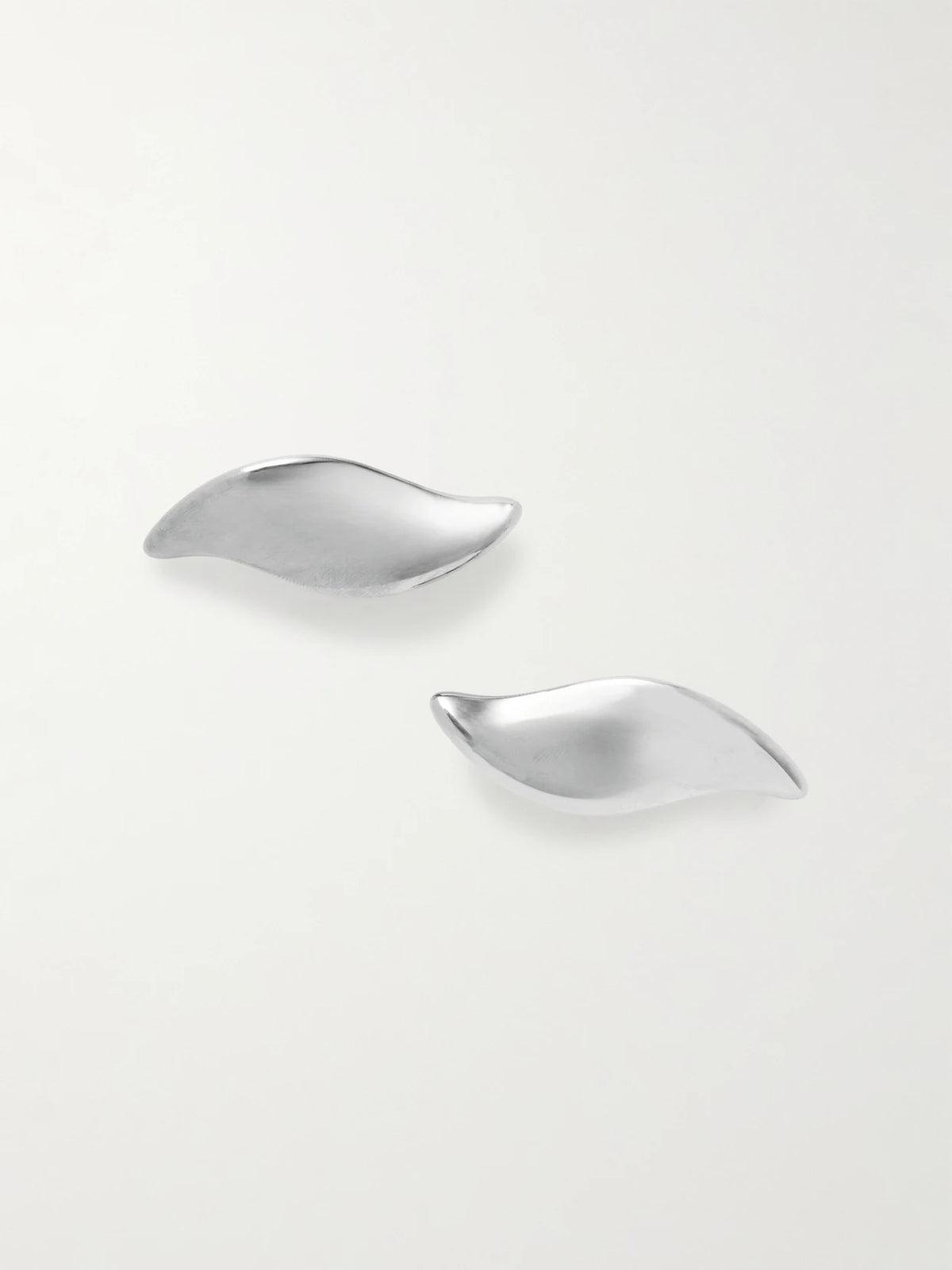 Leaf Silver-tone Clip Earrings