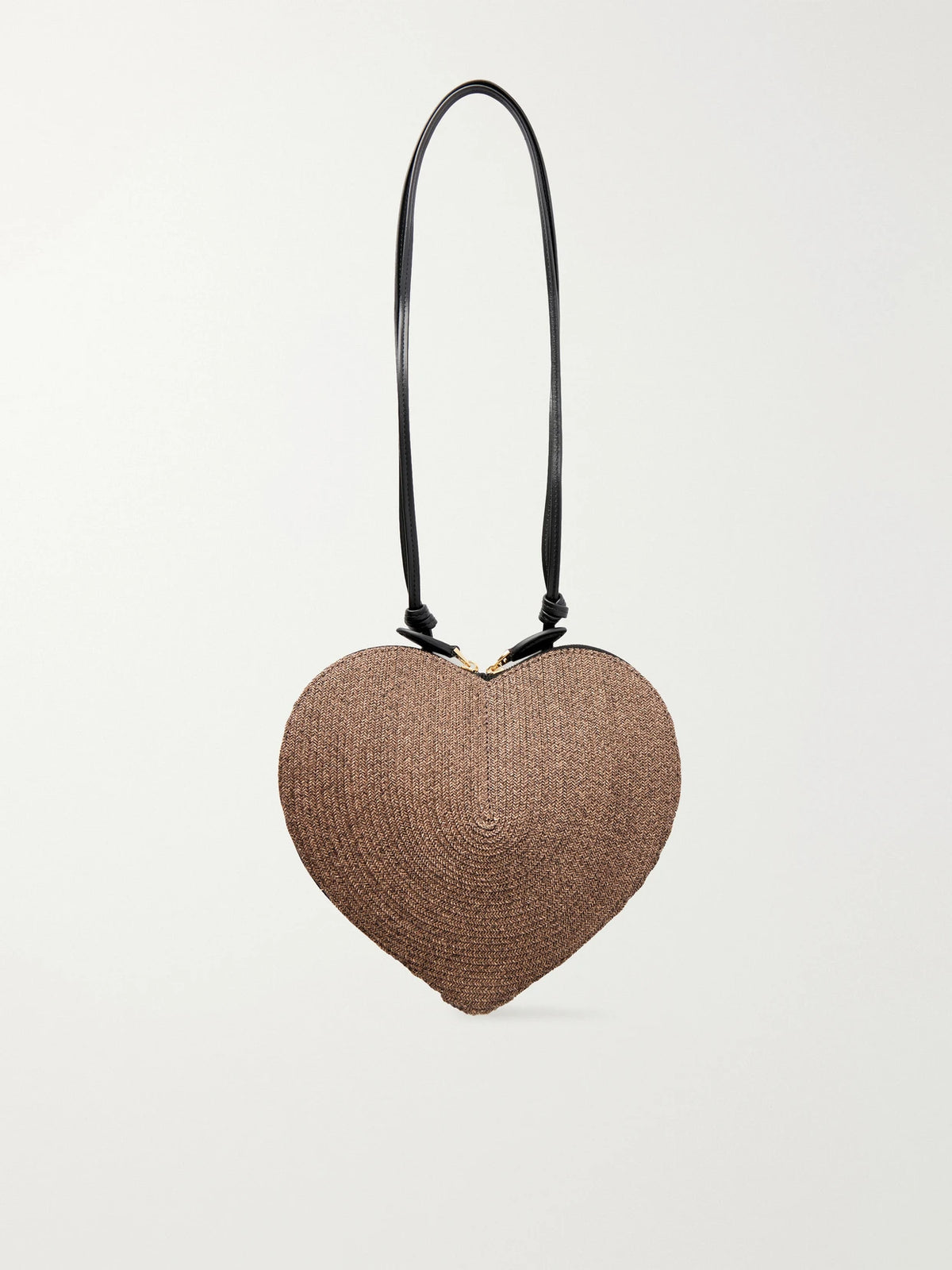 Le Caur Leather-trimmed Raffia Shoulder Bag