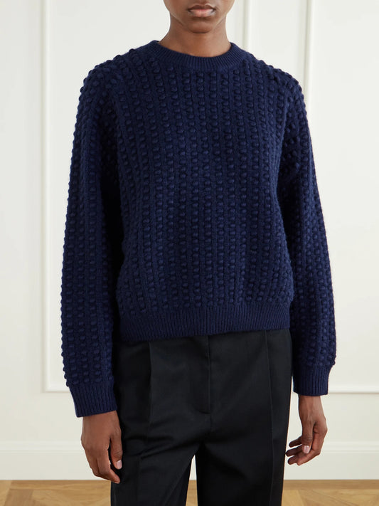 Loulou de Saison Rolf Bubble-stitch Cashmere Sweater