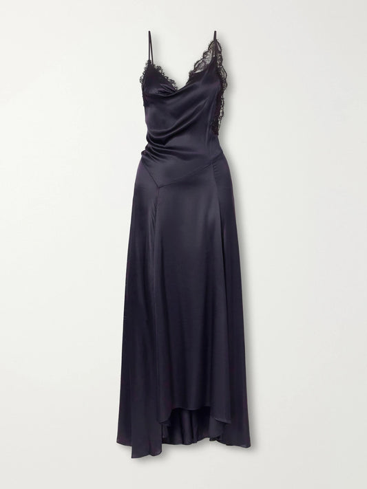 ISABEL MARANT Aloise Lace-trimmed Silk-blend Satin Maxi Dress