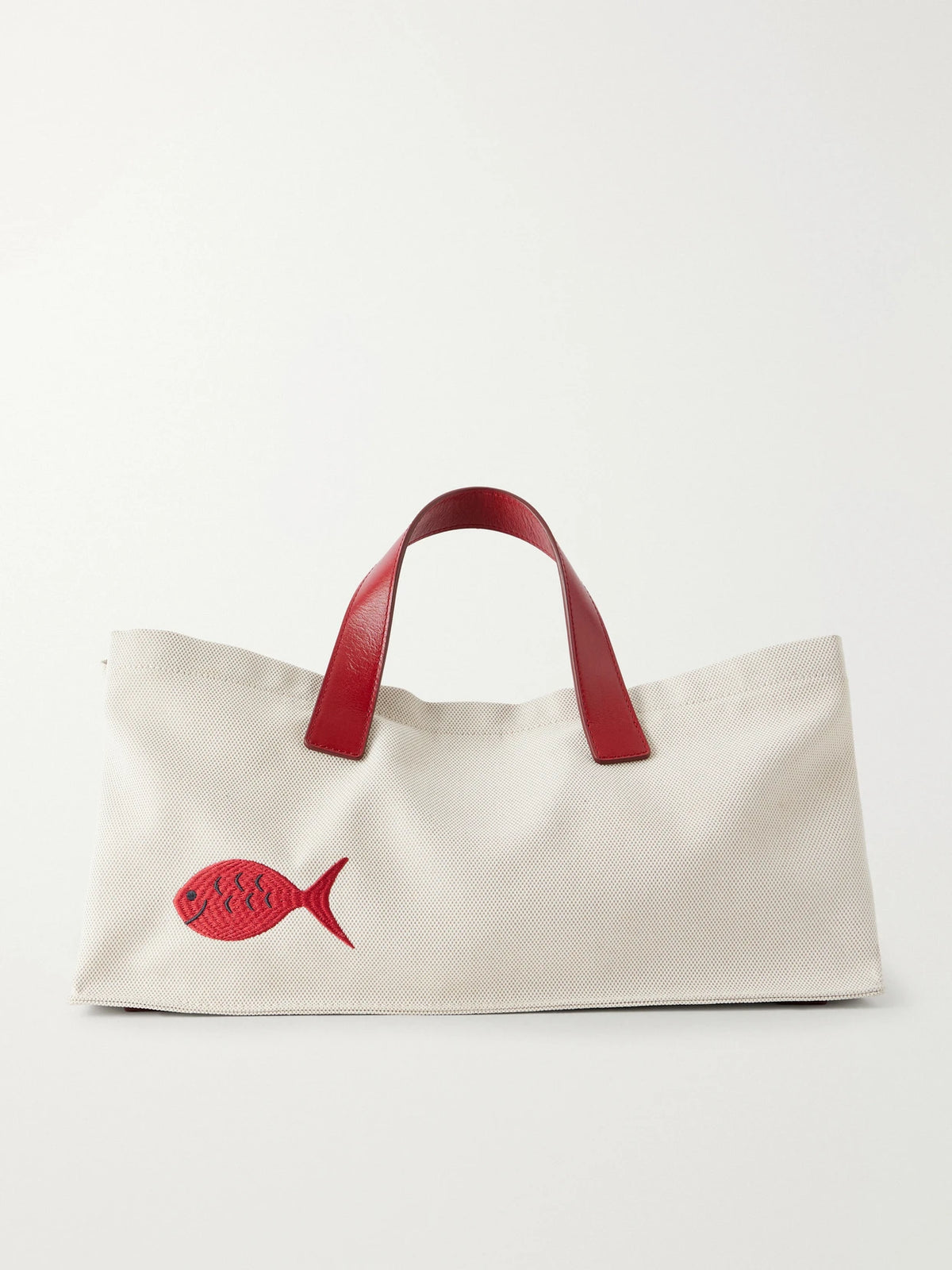 +da Adolfo Port Logo Embroidered Canvas Tote