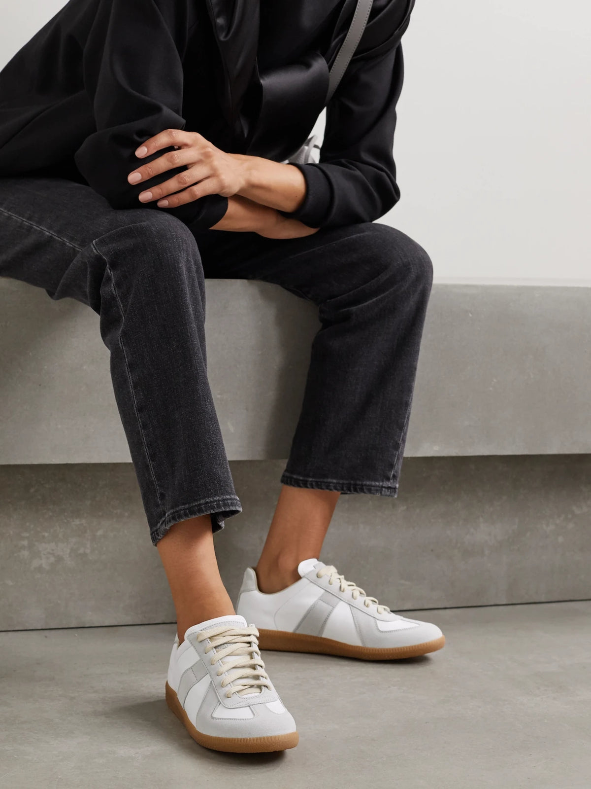 Replica Leather And Suede Sneakers