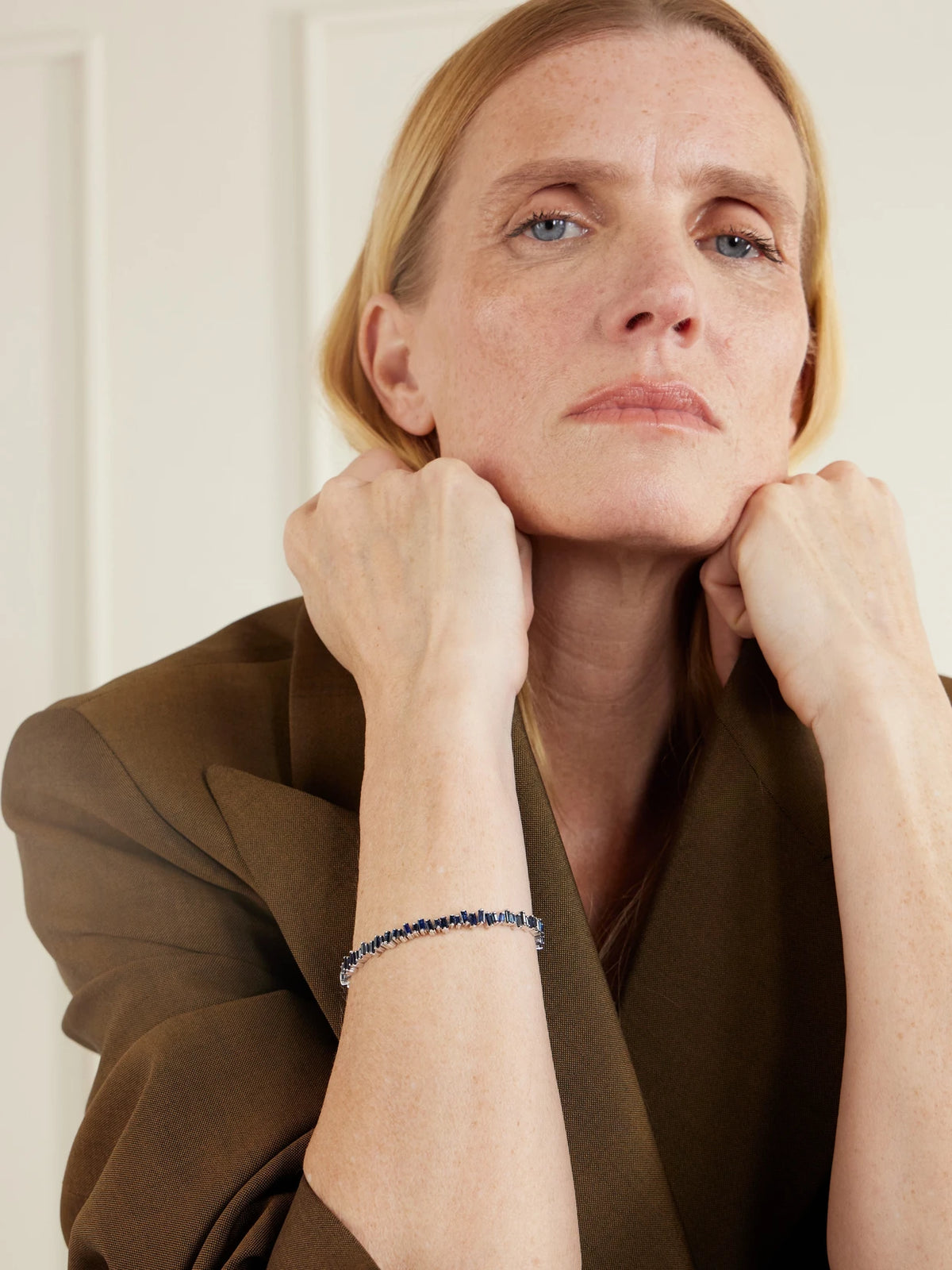 Image of Bracelets. Product name - 18-karat White Gold Sapphire Bracelet in Blue colour by brand - Suzanne Kalan
