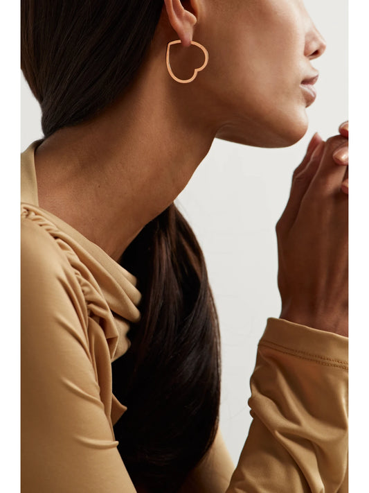 Image of Earrings. Product name - Antifer Heart Large 18-karat Rose Gold Single Earring in Multi colour by brand - Repossi