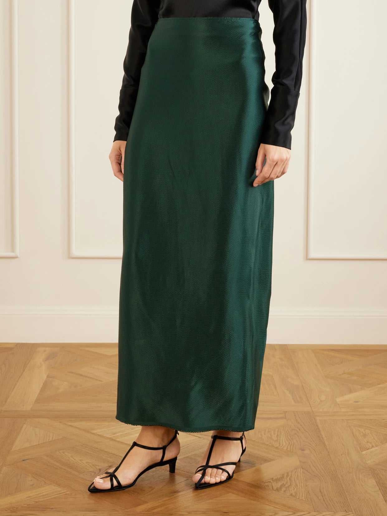 Jovie Crepe-satin Midi Skirt