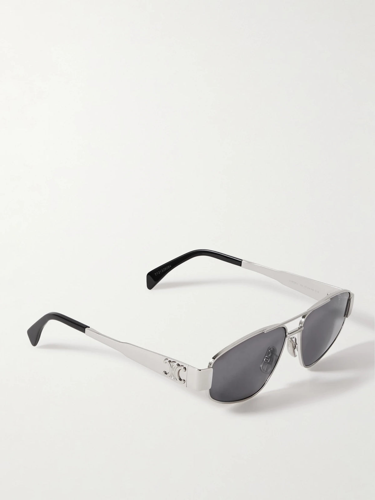 Triomphe Aviator-style Silver-tone And Acetate Sunglasses