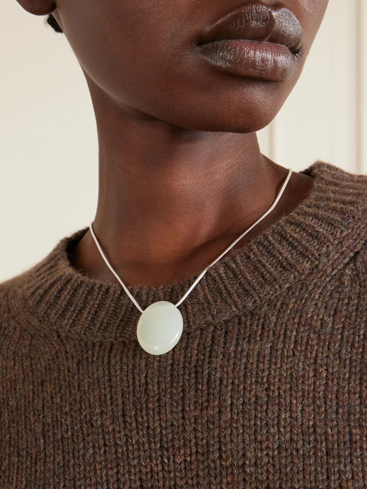 The Julia Silver And Serpentine Necklace