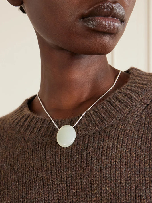 The Julia Silver And Serpentine Necklace