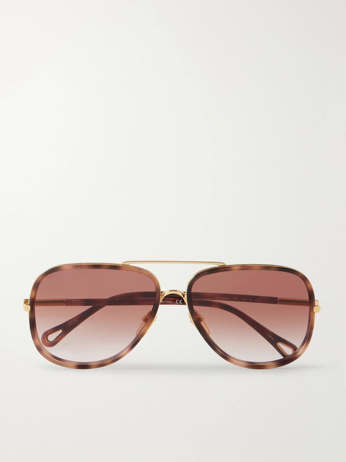 Tubolar Aviator-style Tortoiseshell Acetate Sunglasses