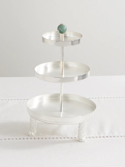 Silver-plated And Jasper Cake Stand