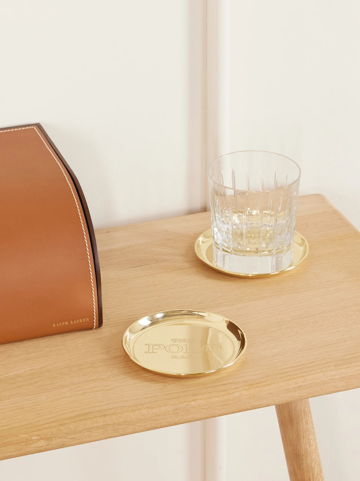 Image of Tableware. Product name - Polo Bar Gold-tone Coasters in Brass colour by brand - Ralph Lauren Home