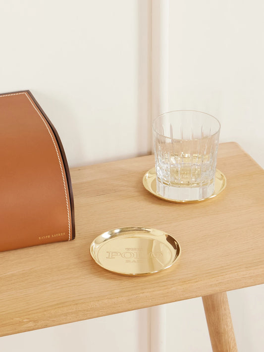 Image of Tableware. Product name - Polo Bar Gold-tone Coasters in Brass colour by brand - Ralph Lauren Home