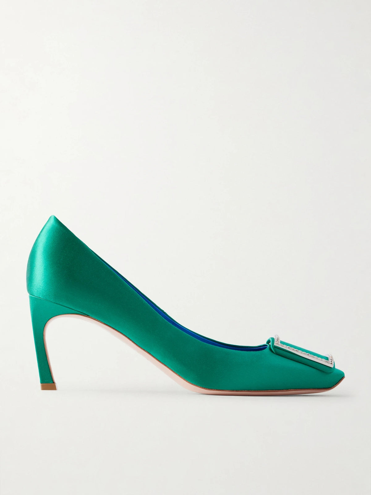 Decollete Trompette 70 Embellished Satin Pumps