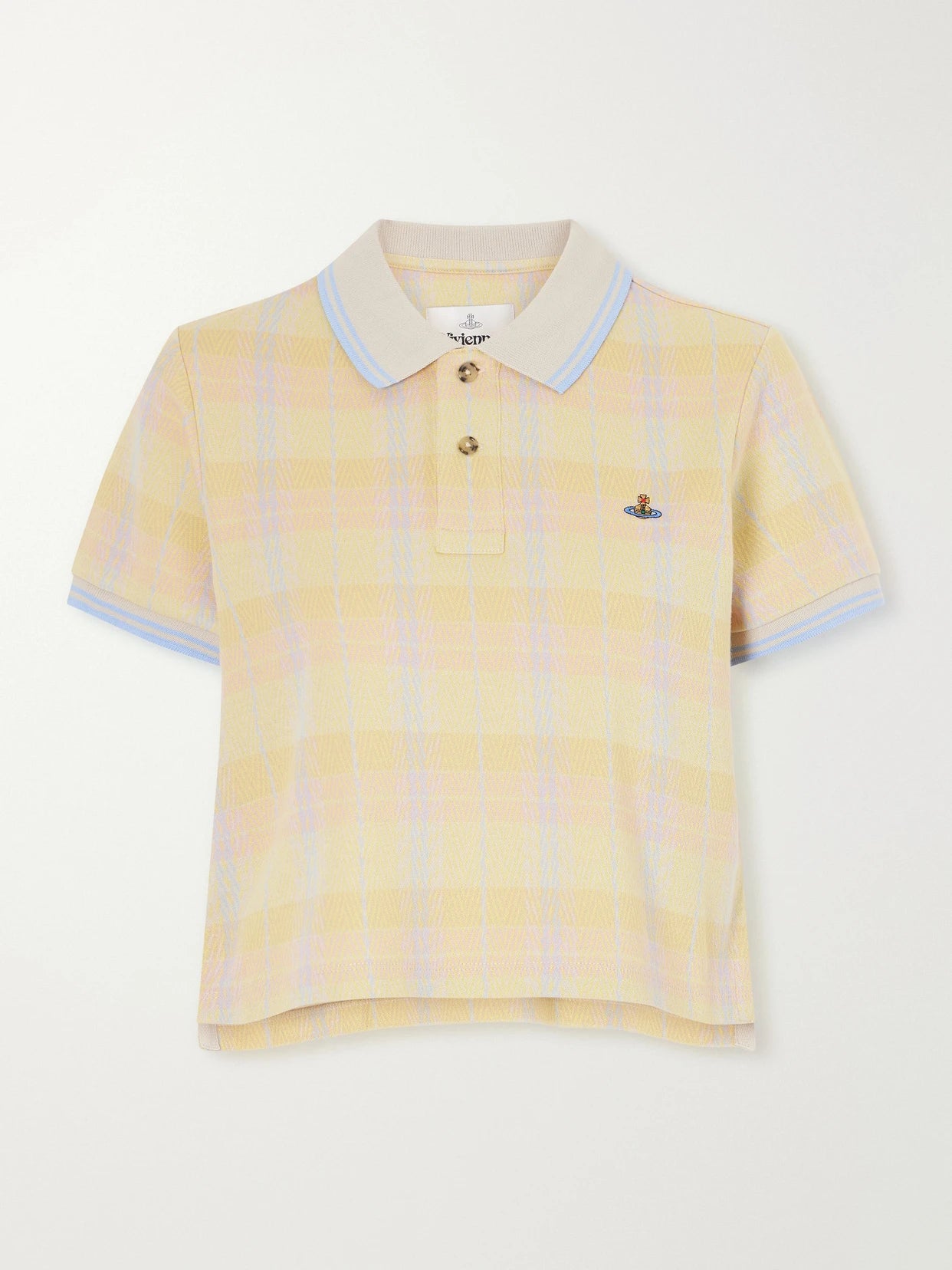 Logo-embroidered Checked Cotton-piqué Polo Shirt