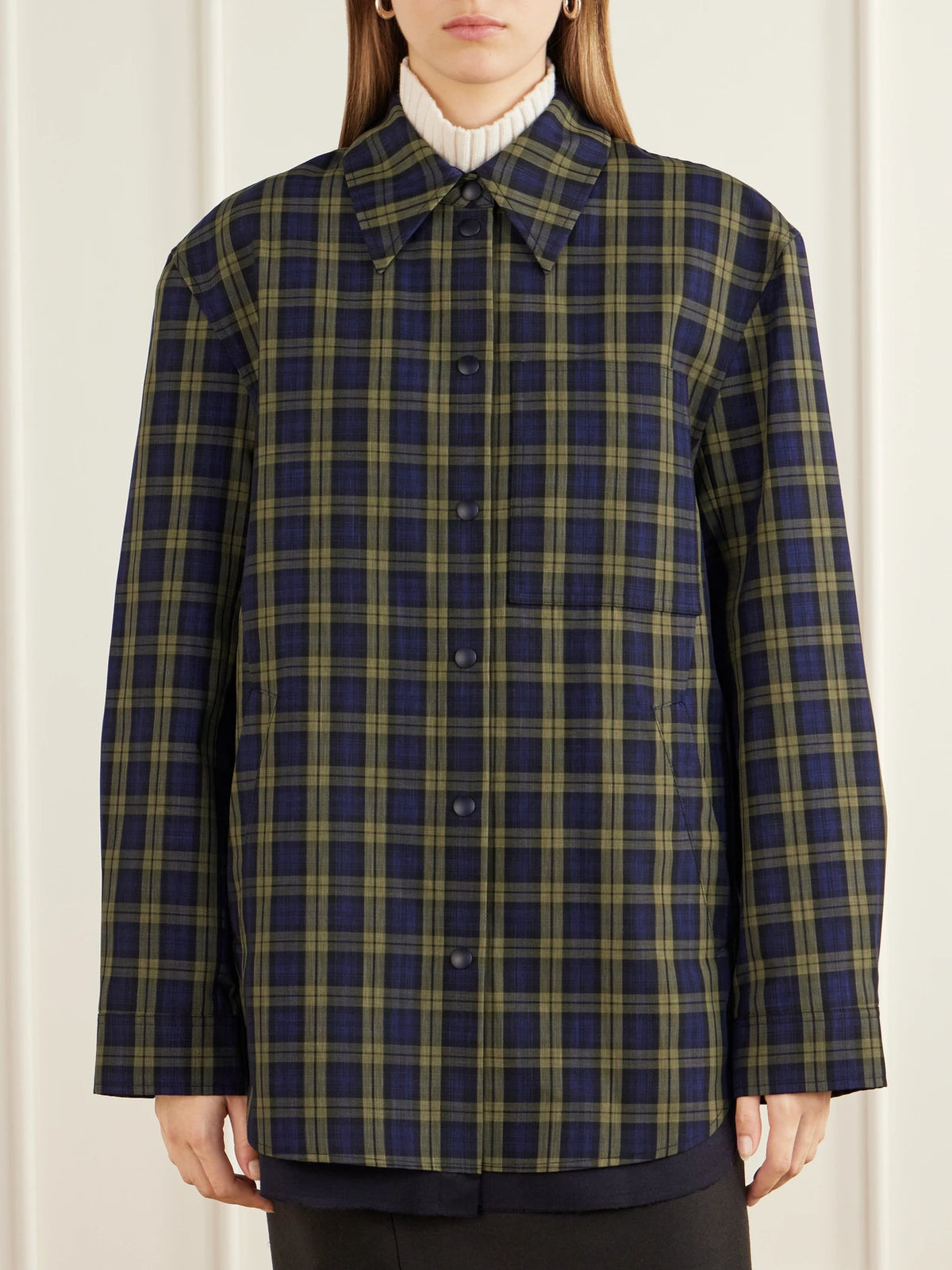 Tibi Checked Shirt Jacket