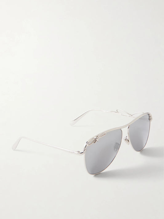 Eyewear Dior Bow A1u Silver-tone Aviator-style Sunglasses