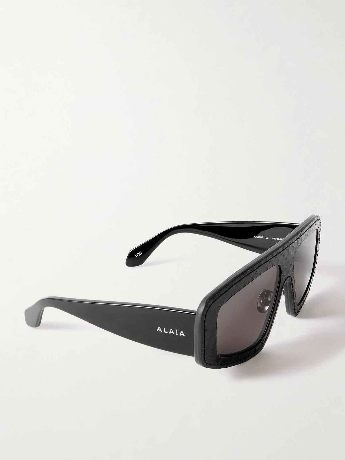 Mask D-frame Snake-effect Leather And Acetate Sunglasses