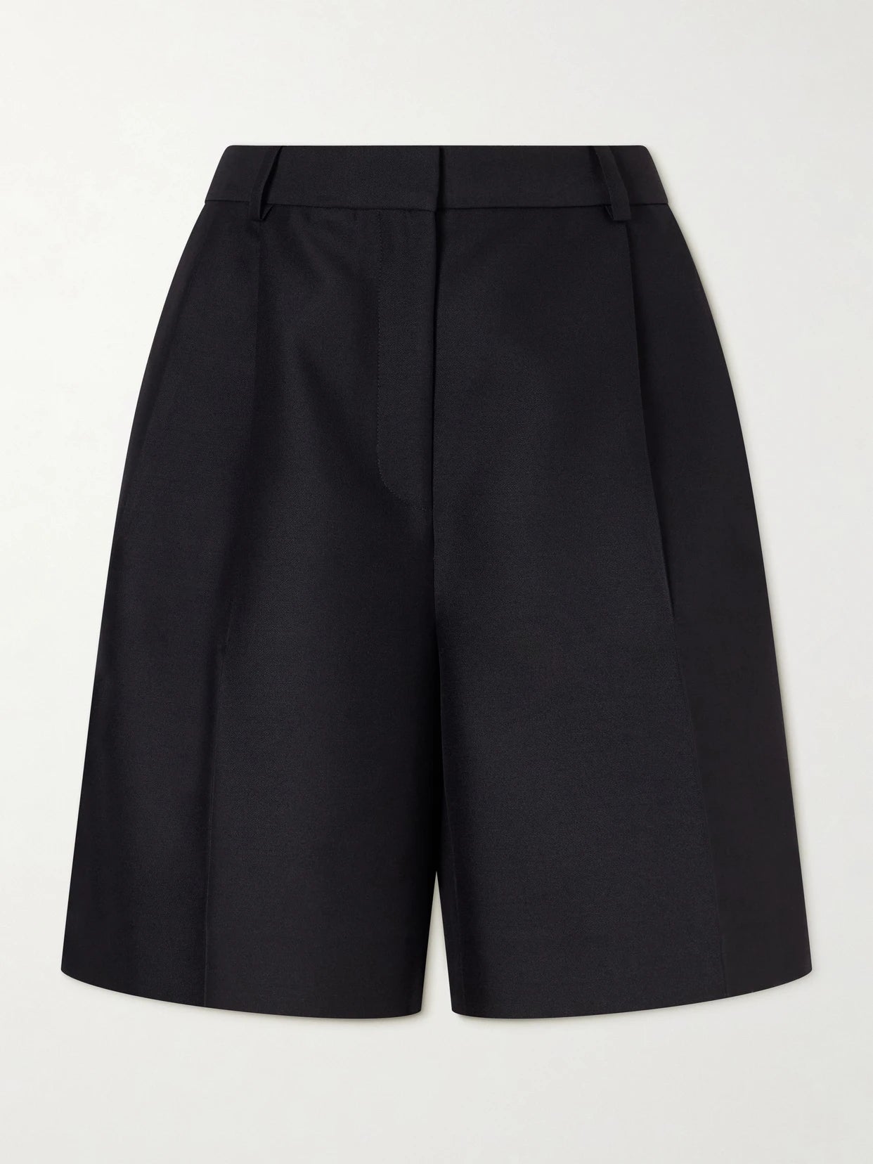 Pleated Wool And Silk-blend Cady Shorts