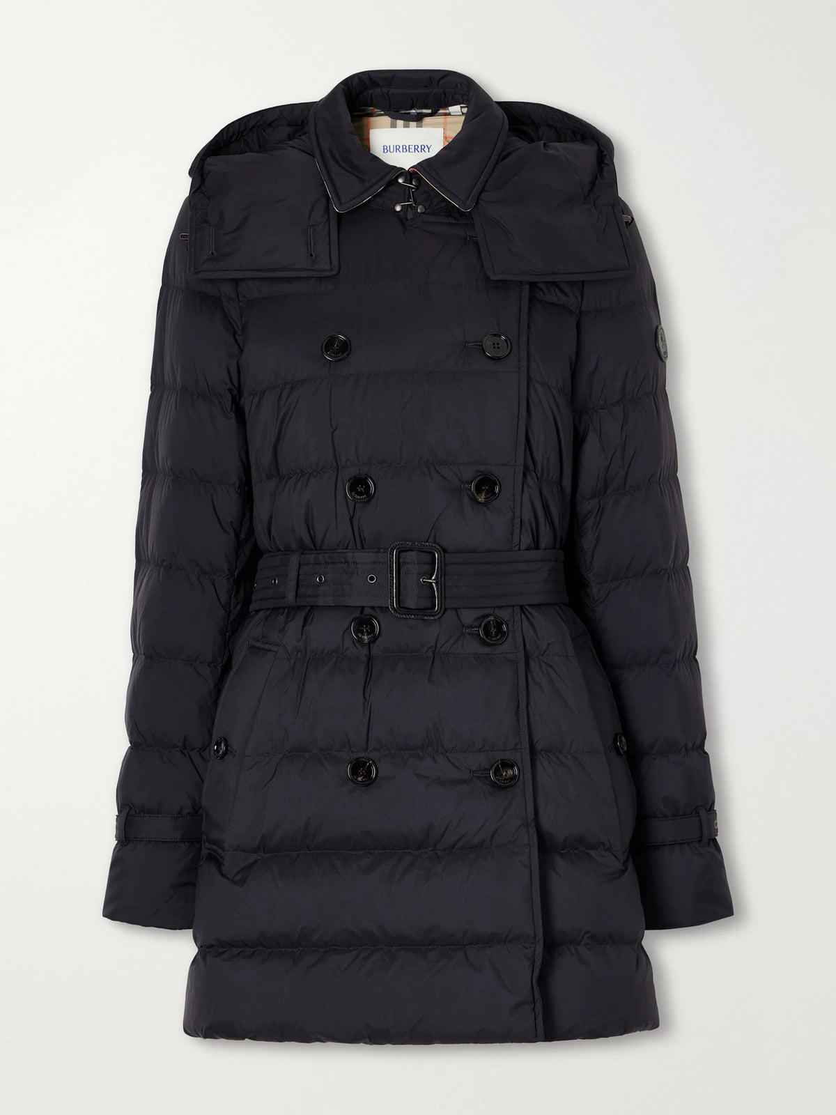 Burberry Audley Belted Double-breasted Quilted Shell Down Coat