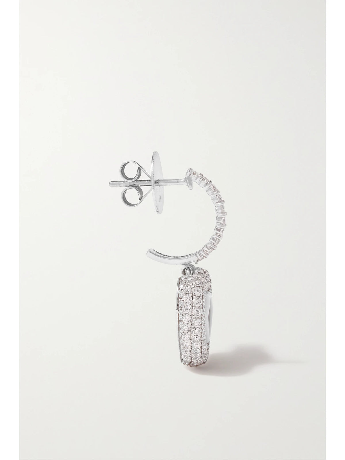 Manaal Heart 18-karat White Gold, Enamel, Ruby And Diamond Earrings