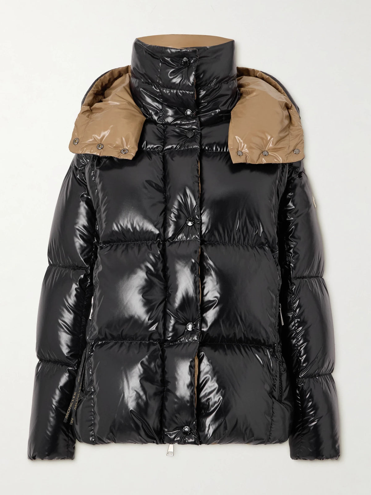 Hooded Quilted Glossed-shell Down Jacket
