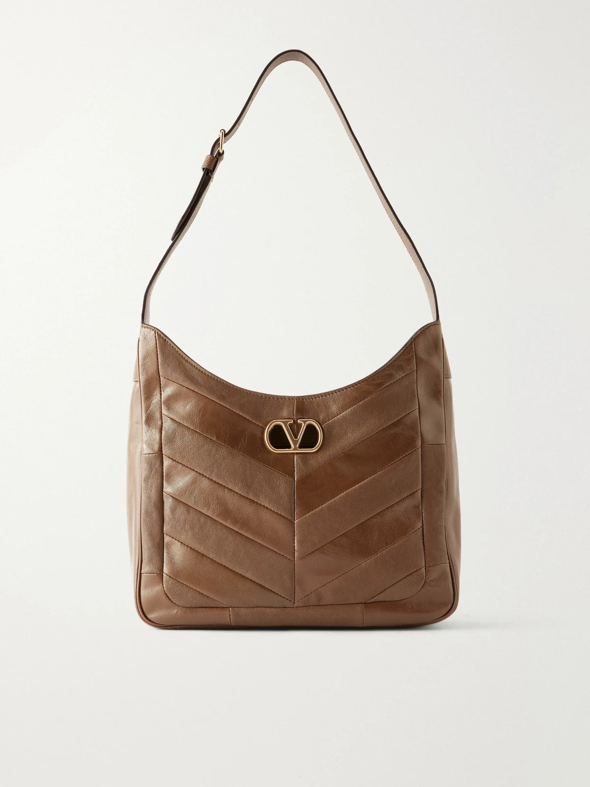 Vlogo-embellished Patchwork Leather Shoulder Bag
