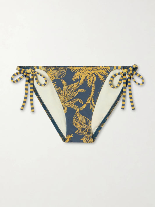 Image of Swimwear. Product name - Solarium Printed Bikini Briefs in Navy colour by brand - Eres