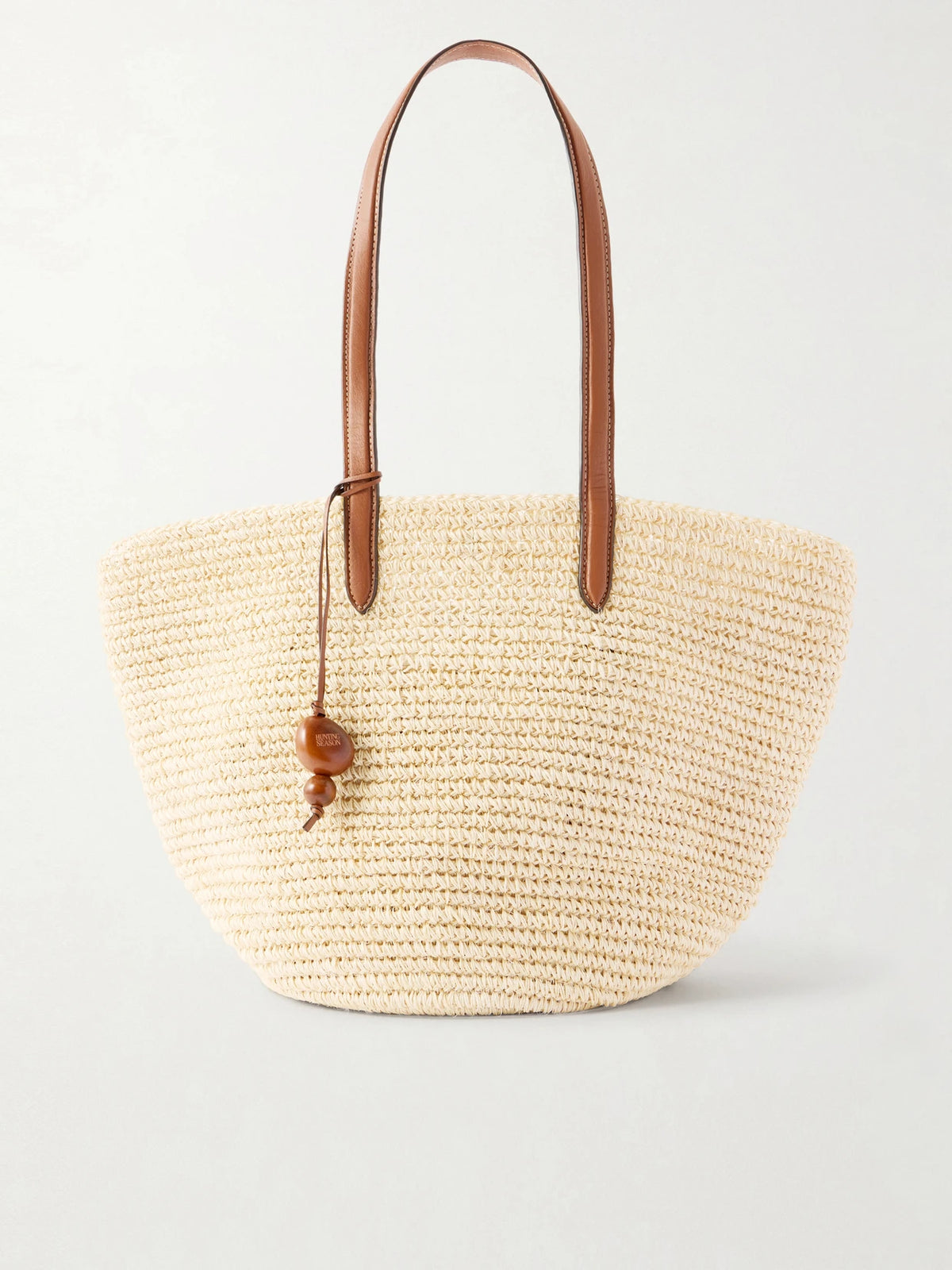 Market Leather-trimmed Woven Fique Tote