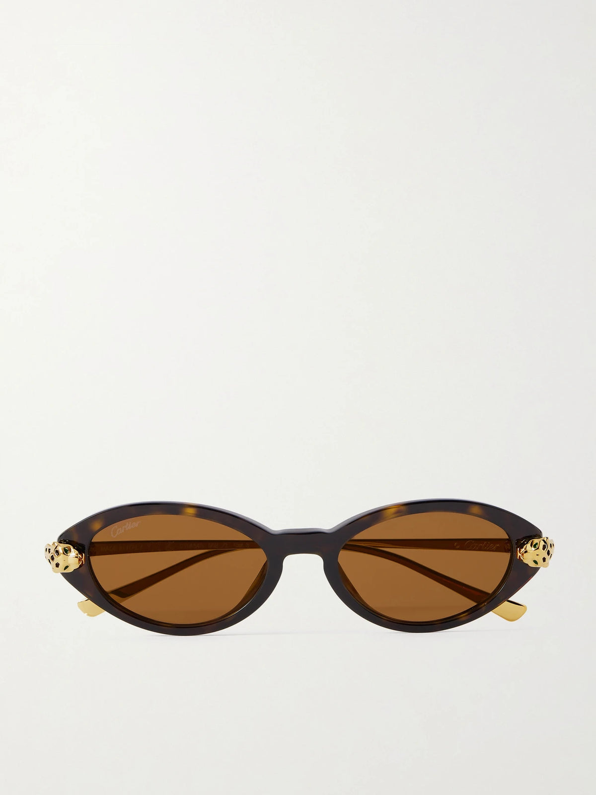 Eyewear Panthère De Cartier Oval-frame Tortoiseshell Acetate And Gold-tone Sunglasses