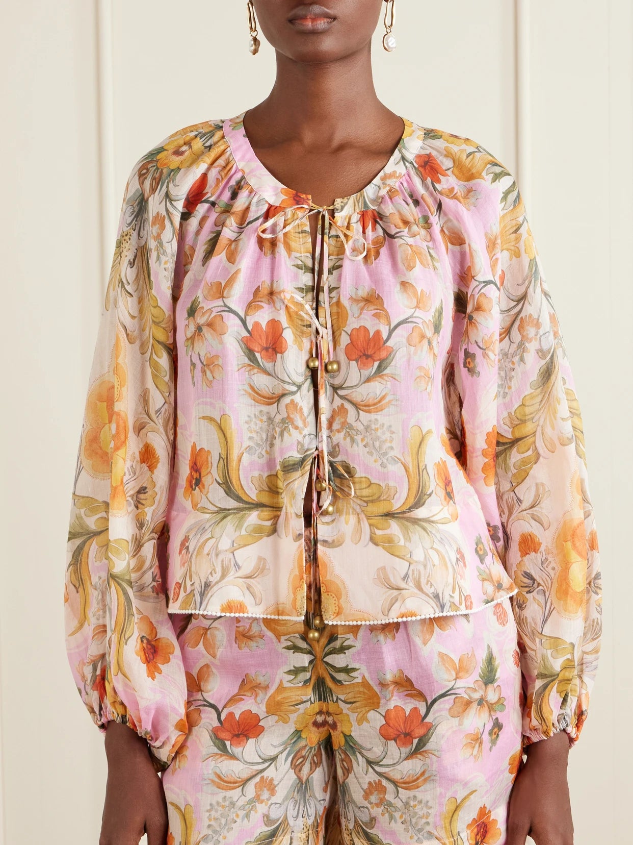 Henri Ramie Floral Blouse