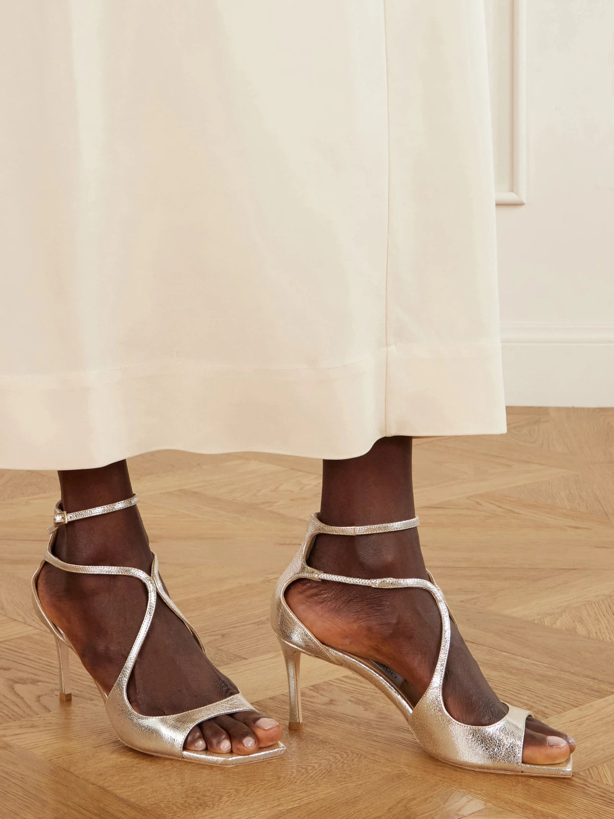 Azia 95 Metallic Textured-leather Sandals