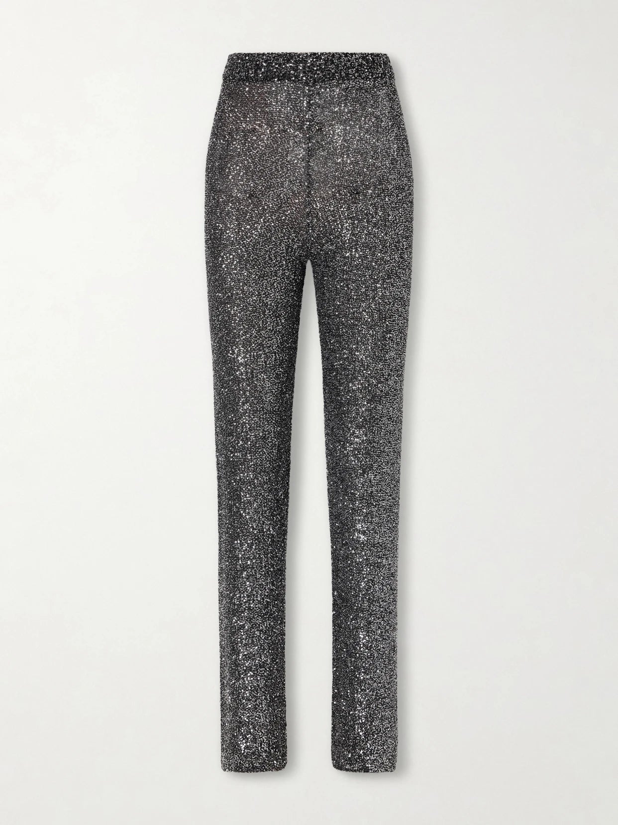 Sequined Knitted Straight-leg Pants
