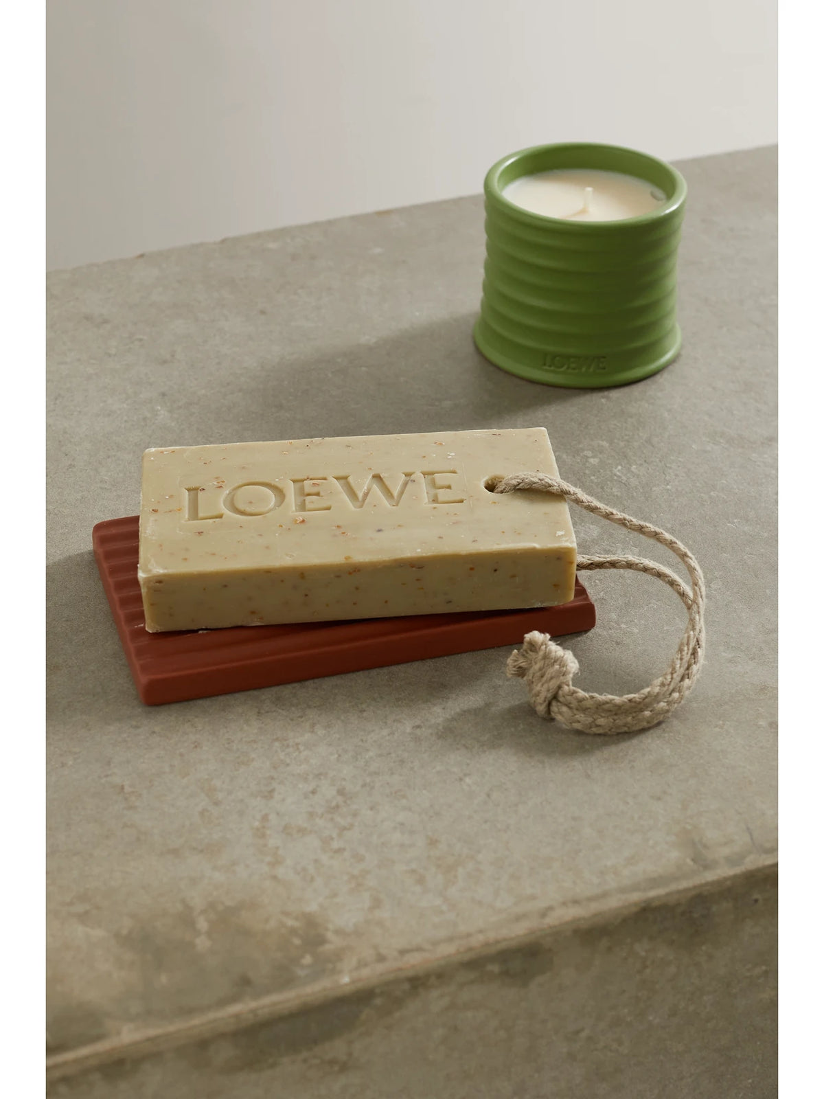Image of Decor. Product name - Ceramic Soap Base in Tan colour by brand - LOEWE PERFUMES
