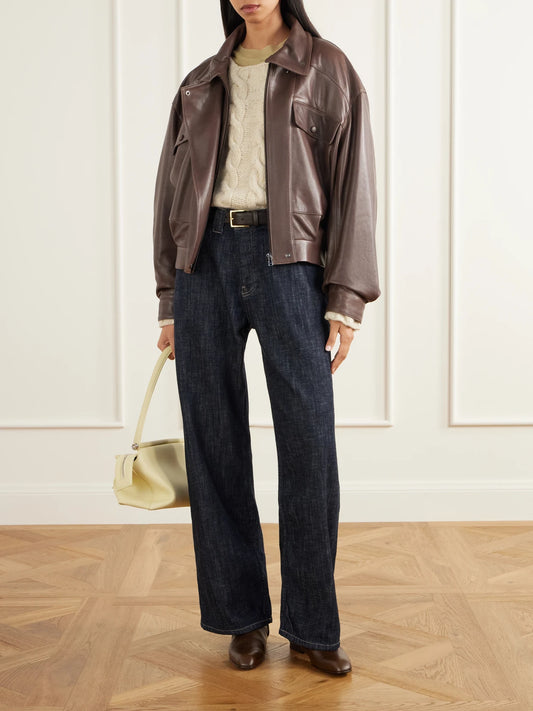 Image of Jeans. Product name - Vic Mid-rise Straight-leg Jeans in Indigo colour by brand - B SIDES