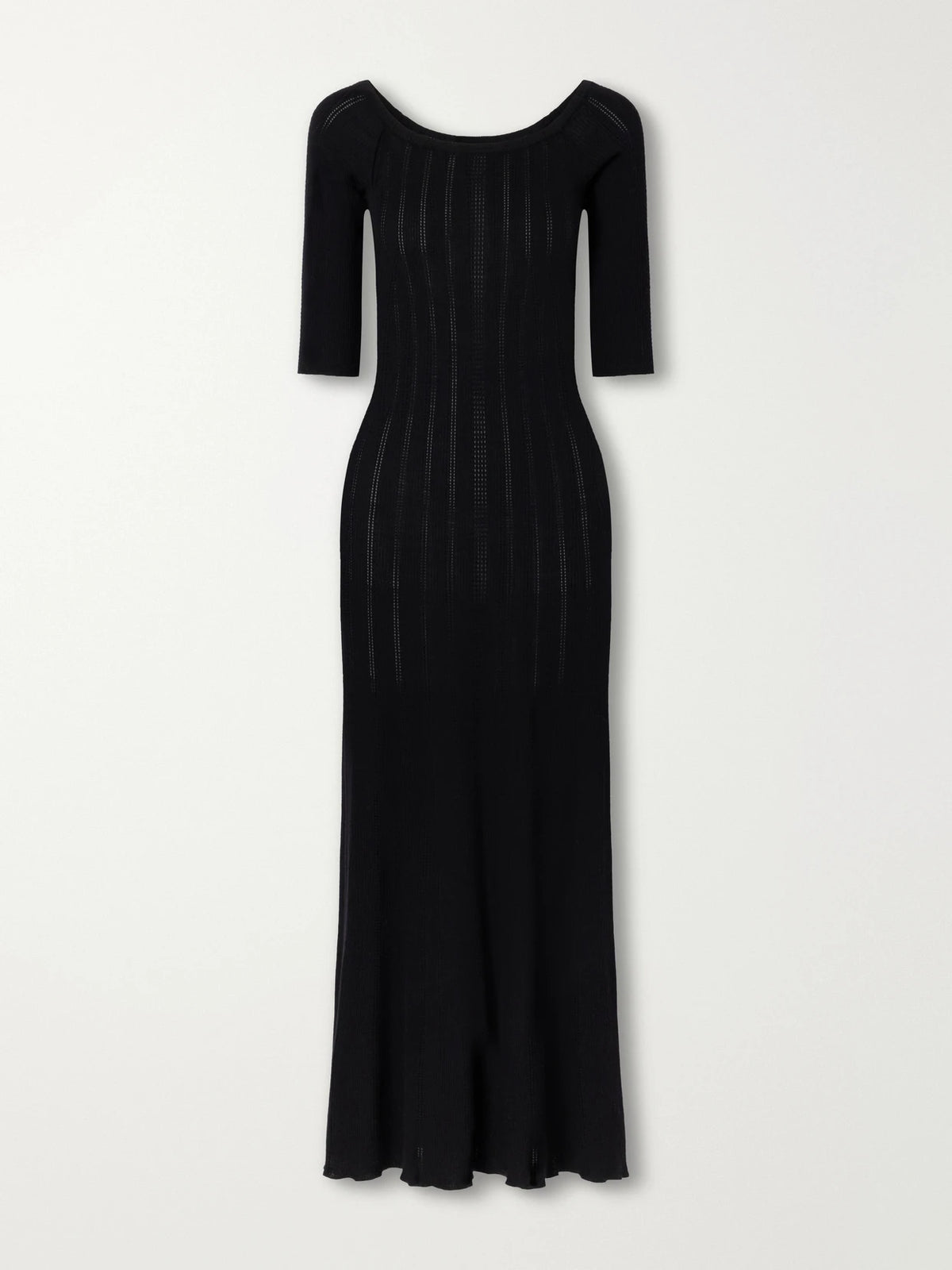 Gabriela Hearst Vivia Ribbed Pointelle-knit Wool Midi Dress