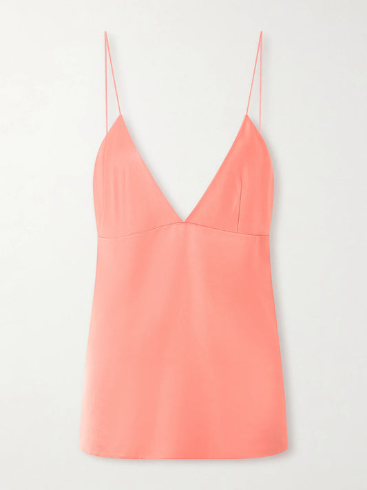 Image of Blouses. Product name - Timy Satin Camisole in Pink colour by brand - KHAITE