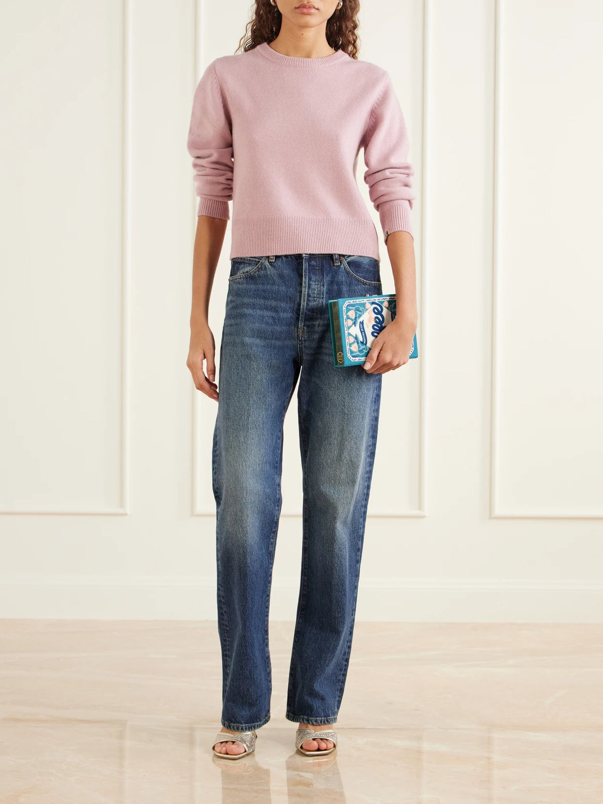 Olympia Le-Tan Coffee Embroidered Canvas Clutch