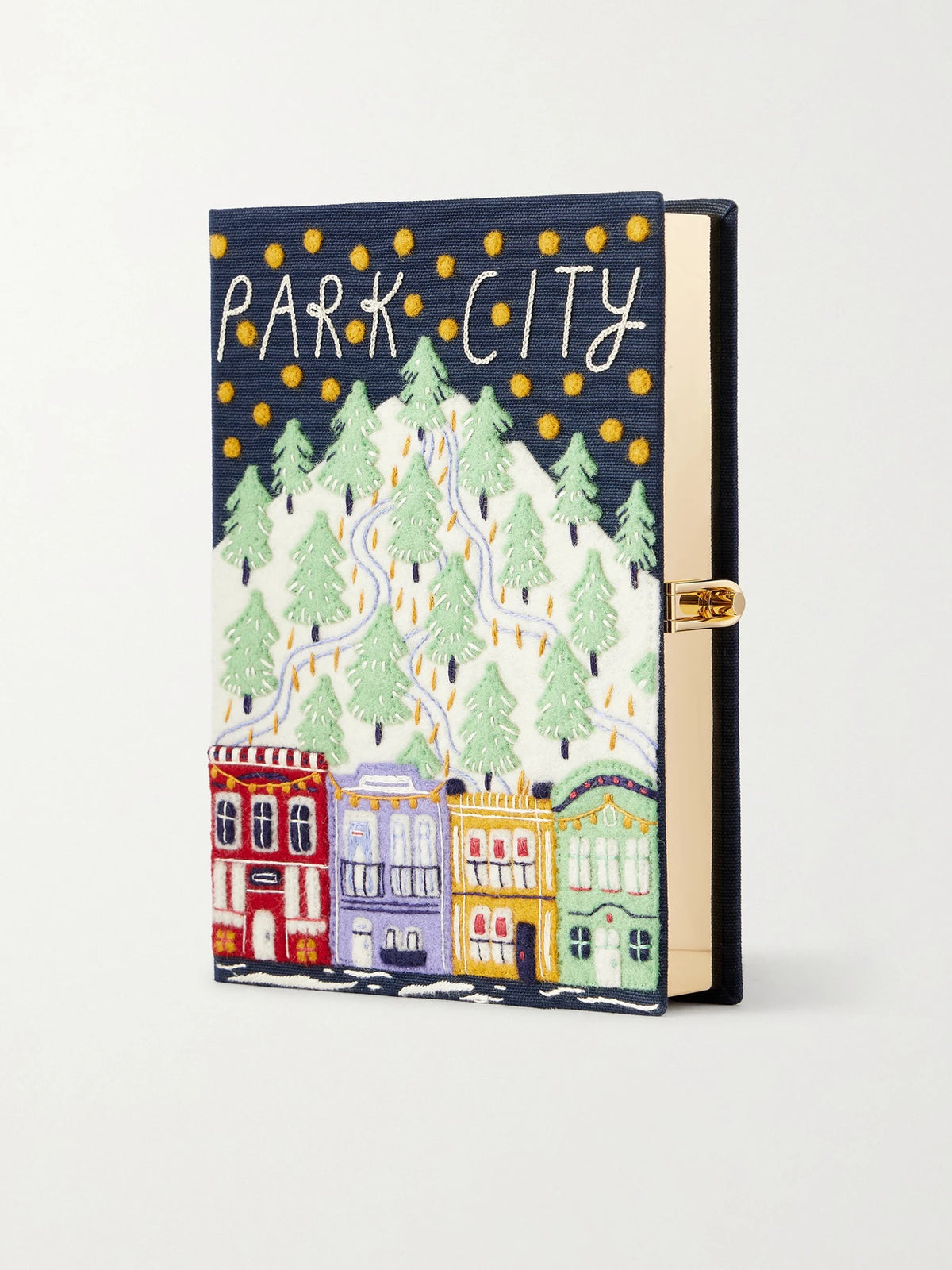 Olympia Le-Tan Park City Embroidered Canvas Clutch